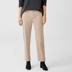 EILEEN FISHER five-pocket straight pants in sand color